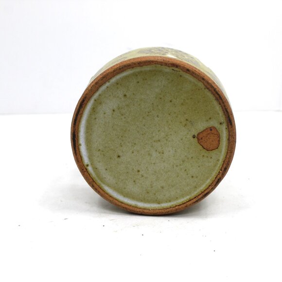 MCM Wishing Well Pottery Green Brown Floral Matte Glazed Ashtray Vintage - Picture 5 of 6